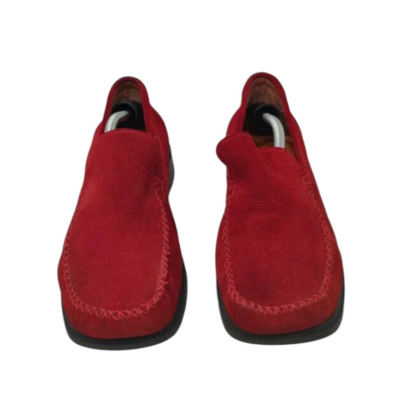 VIntage Red Suede Loafer Loafers sz 8 - Picture 2 of 11